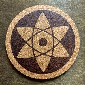 Naruto Sasuke Mangekyou Sharingan Laser Engraved Cork Coaster